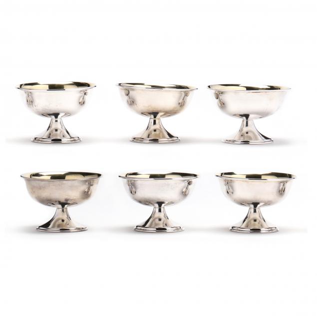 SET OF SIX STERLING SILVER SHERBETS