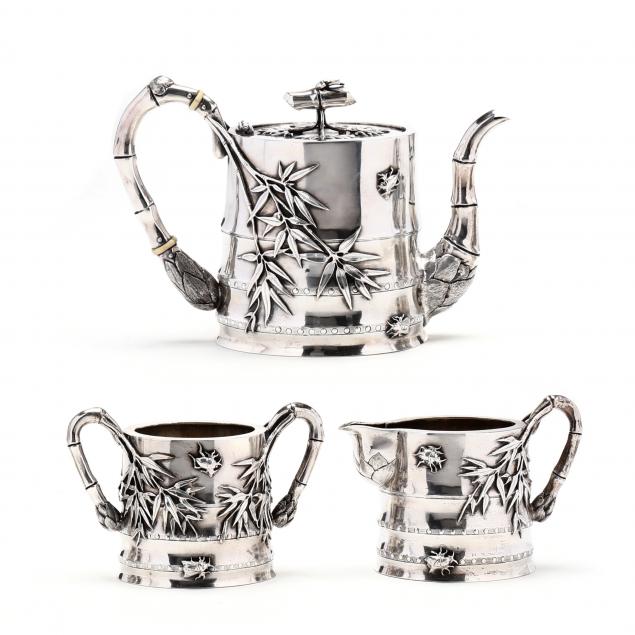 CHINESE EXPORT SILVER TEA SET  346cda