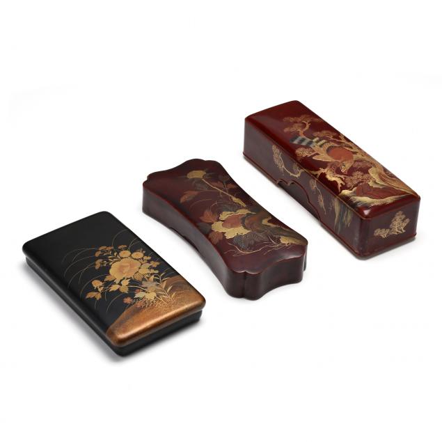 A GROUP OF THREE JAPANESE LACQUER 346cdb