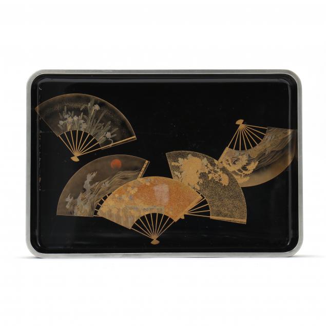 A LARGE JAPANESE LACQUER TRAY WITH 346cdf