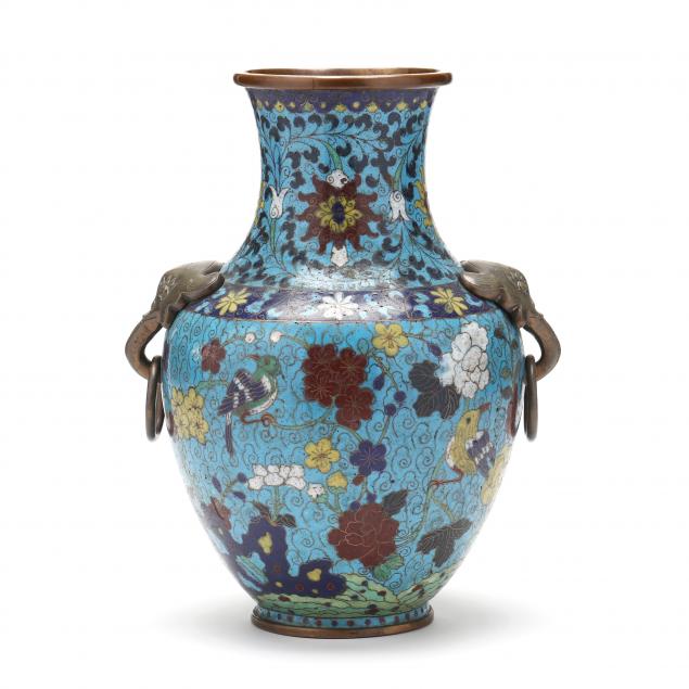 A CHINESE CLOISONNE VASE  Late