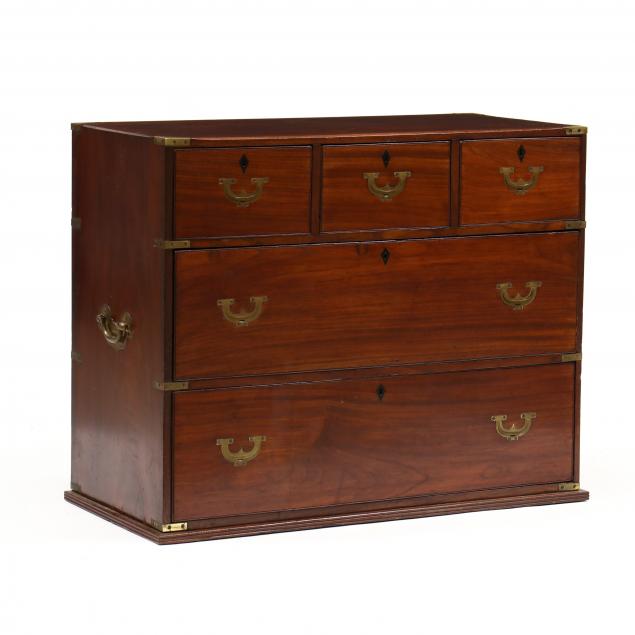 GEORGE III MAHOGANY CAMPAIGN CHEST 346d11