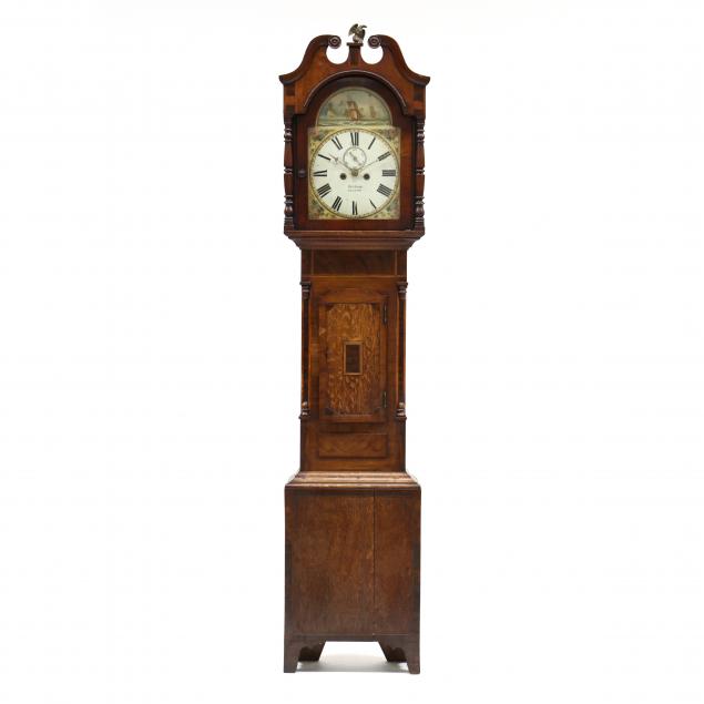 GEORGE III INLAID OAK TALL CASE