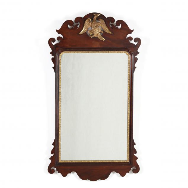 CHIPPENDALE STYLE MAHOGANY MIRROR 346d2c