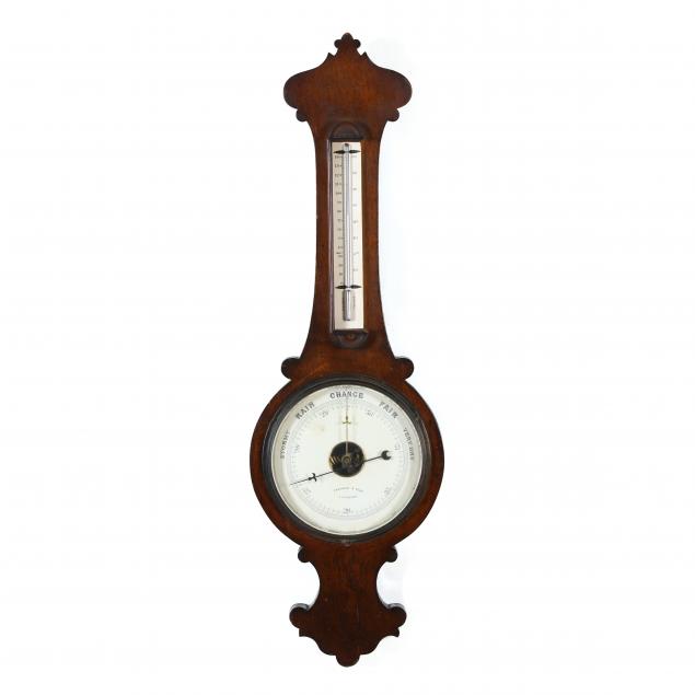 EDWARDIAN ANEROID BAROMETER SIGNED 346d3e