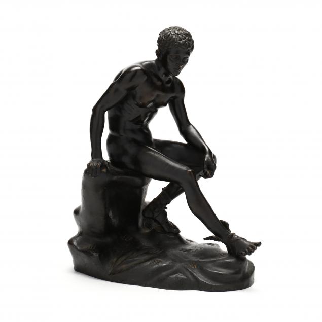A VINTAGE BRONZE MODEL OF THE SEATED 346d50