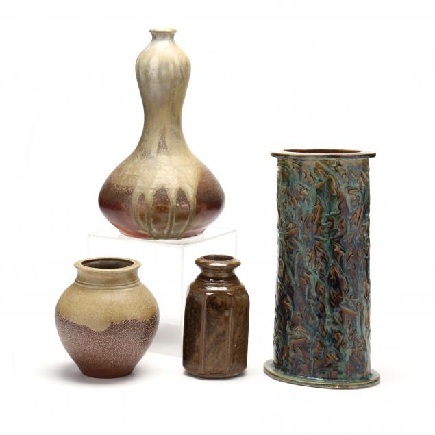 FOUR CONTEMPORARY SOUTHERN POTTERY VESSELS