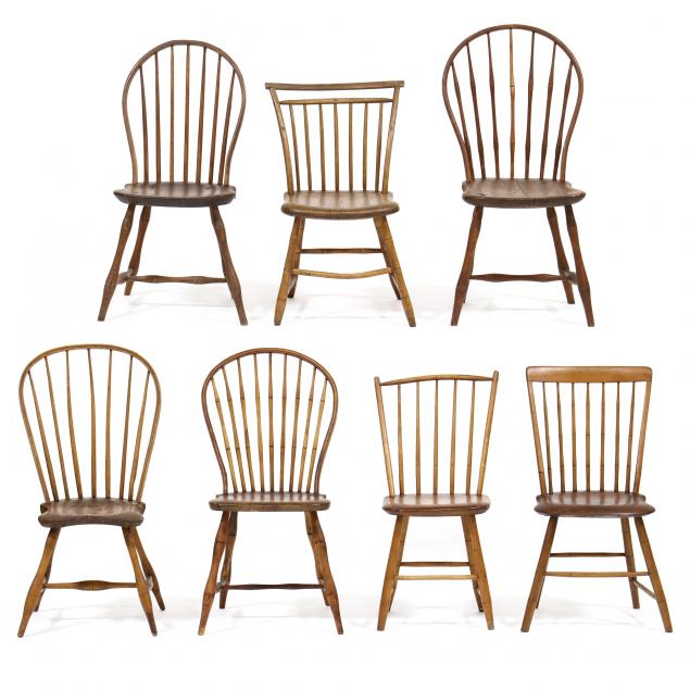 SEVEN ASSEMBLED AMERICAN WINDSOR CHAIRS