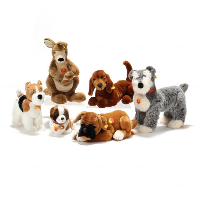 SEVEN STEIFF PLUSH ANIMALS Including