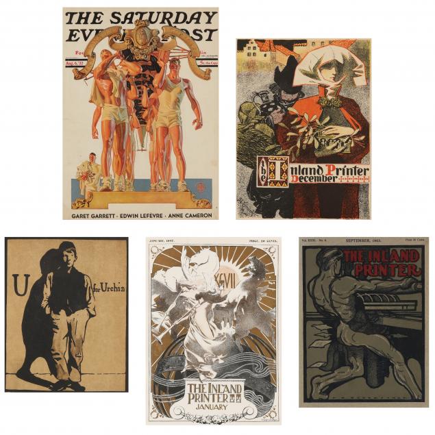 FIVE VINTAGE PRINTS AND COVERS