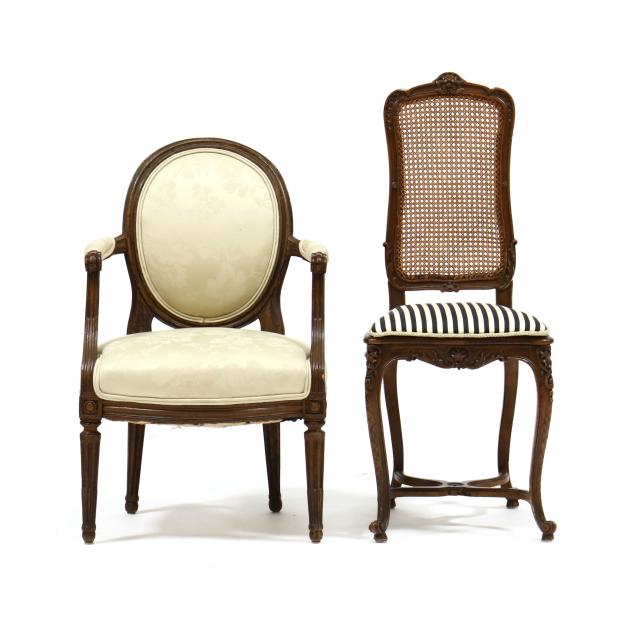 TWO VINTAGE FRENCH CHAIRS Including 346dfb