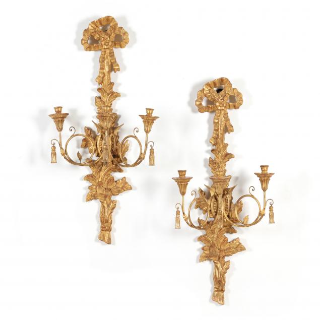 PAIR OF ITALIAN CARVED AND GILT