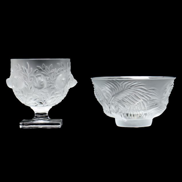 LALIQUE TWO CRYSTAL BOWLS France  346e21