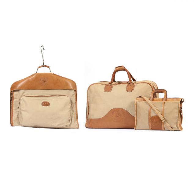 THREE PIECE GROUP OF GHURKA LUGGAGE