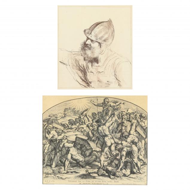 TWO PRINTS BY OLD MASTERS The first  346e42