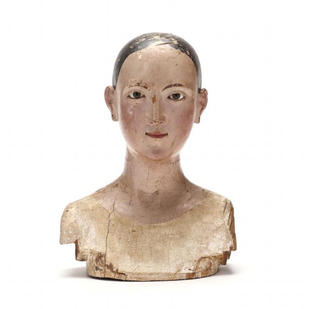 CONTINENTAL CARVED BUST OF A FEMALE