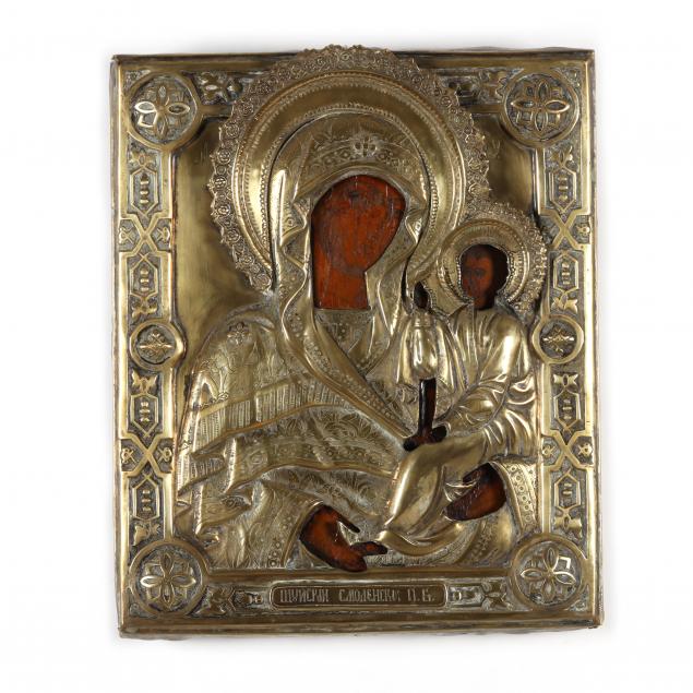 AN ANTIQUE ICON OF THE MOTHER OF