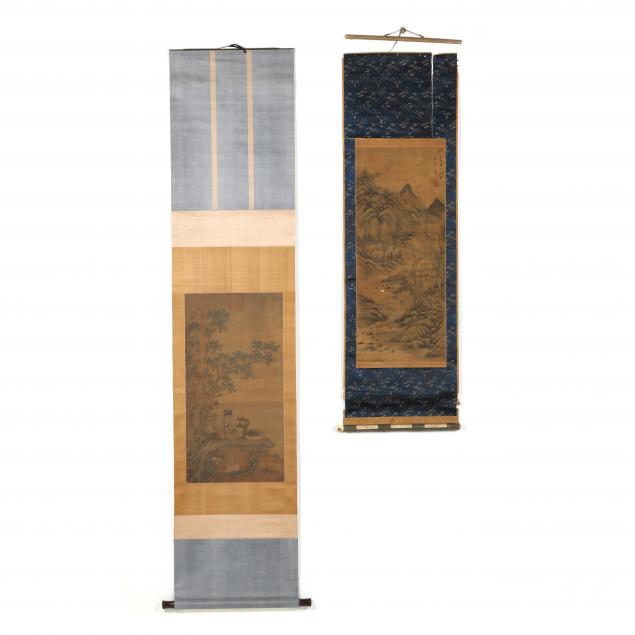 TWO CHINESE HANGING SCROLL PAINTINGS