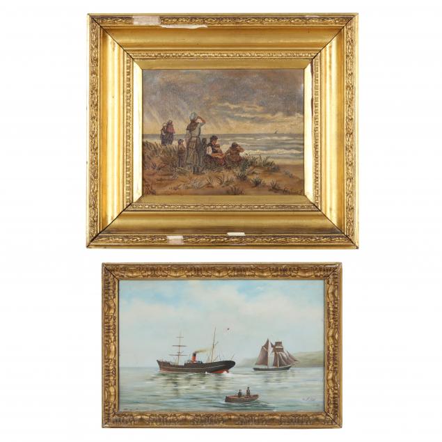 TWO ANTIQUE ENGLISH SCHOOL MARITIME 346f19