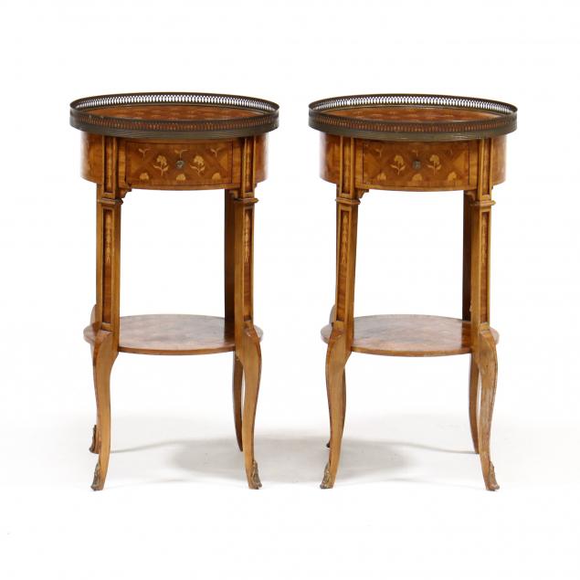 PAIR OF FRENCH MARQUETRY INLAID