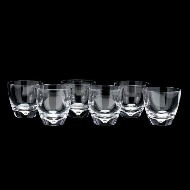 STEUBEN, SET OF SIX CRYSTAL OLD