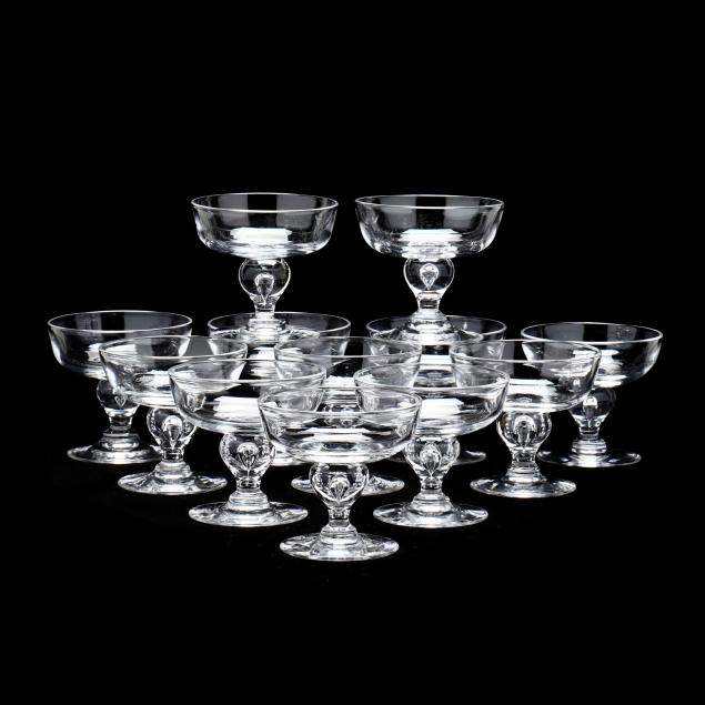 STEUBEN, SET OF TWELVE CRYSTAL