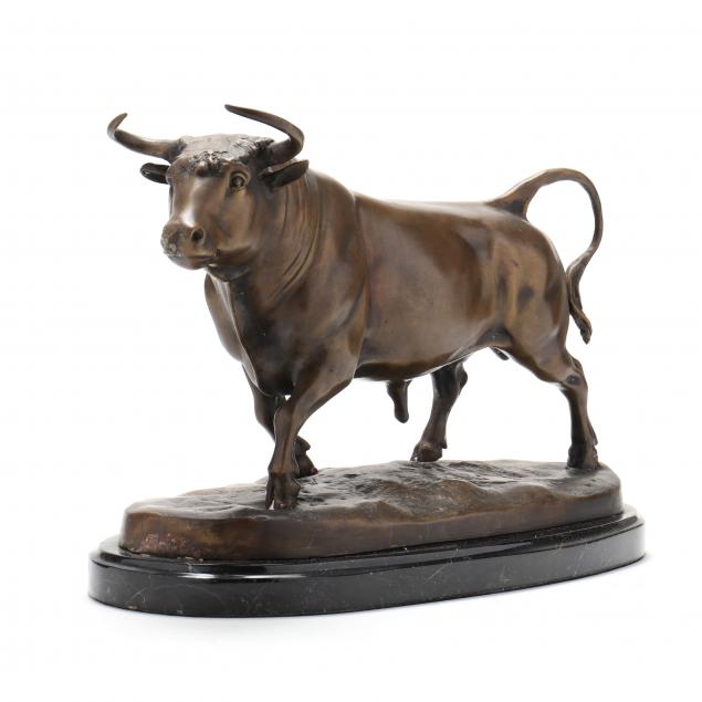 BRONZE MODEL OF A STRIDING BULL