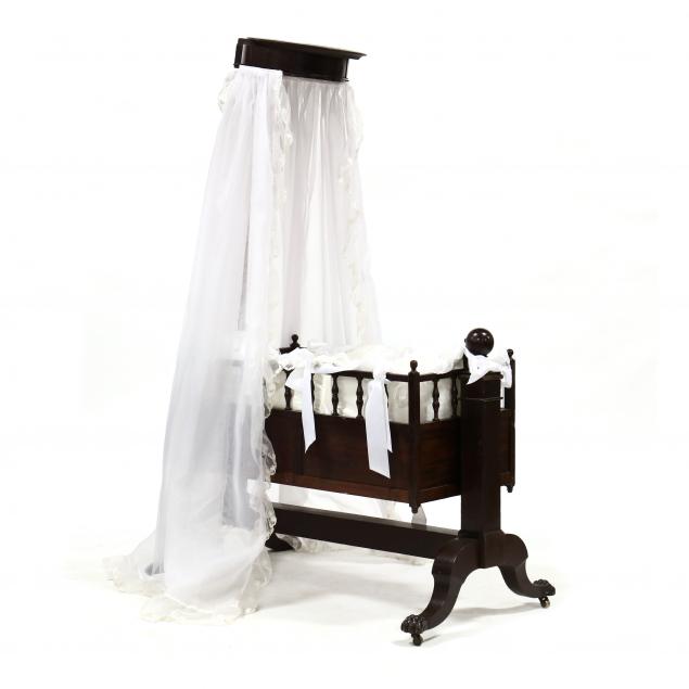 AMERICAN CLASSICAL MAHOGANY CRADLE