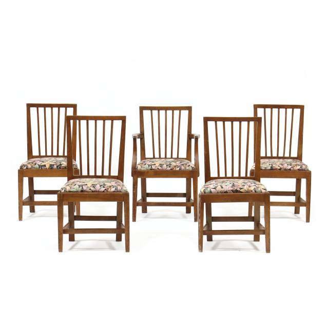 SET OF FIVE FEDERAL CHERRY DINING