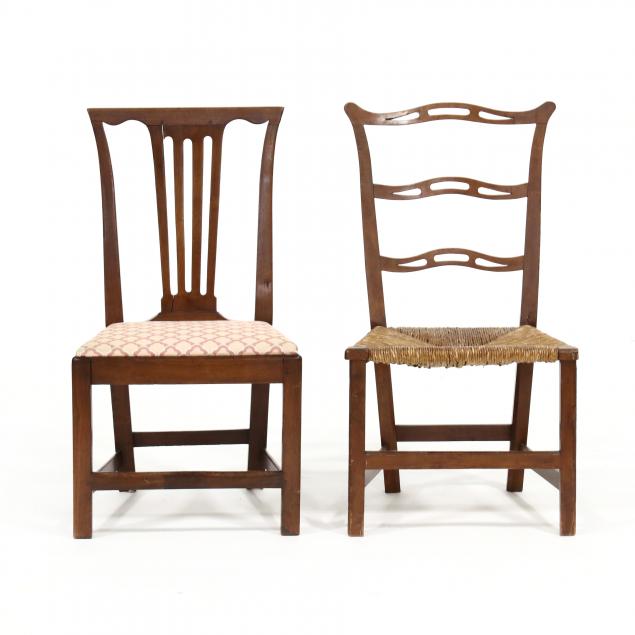 TWO AMERICAN CHIPPENDALE SIDE CHAIRS 34705c