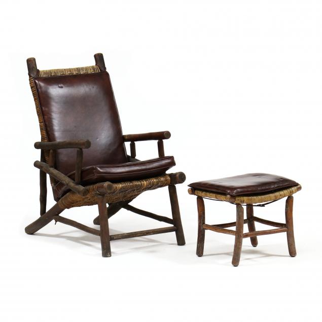 VINTAGE HICKORY LOUNGE CHAIR AND 347065