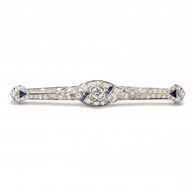 ART DECO PLATINUM AND DIAMOND BAR 34711b