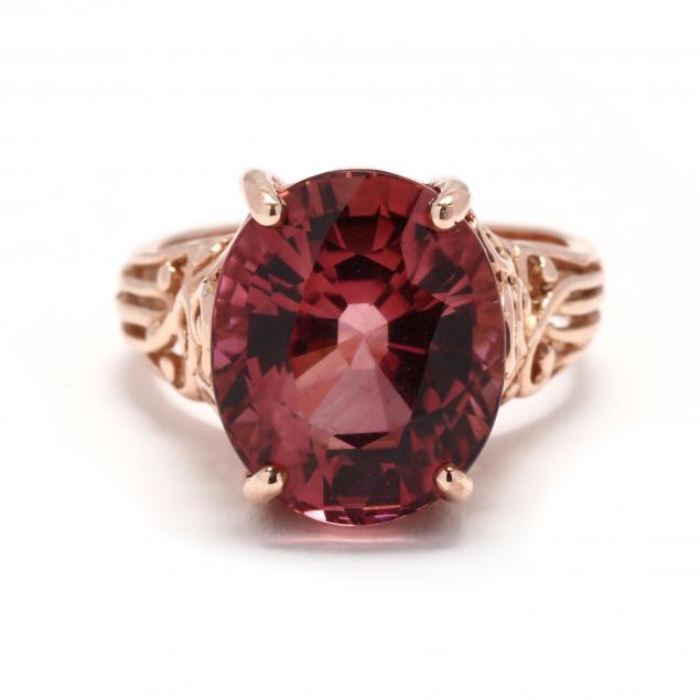 ROSE GOLD AND PINK TOURMALINE RING 34713b