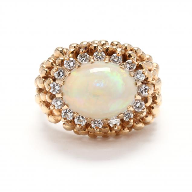 GOLD OPAL AND DIAMOND RING The 347143