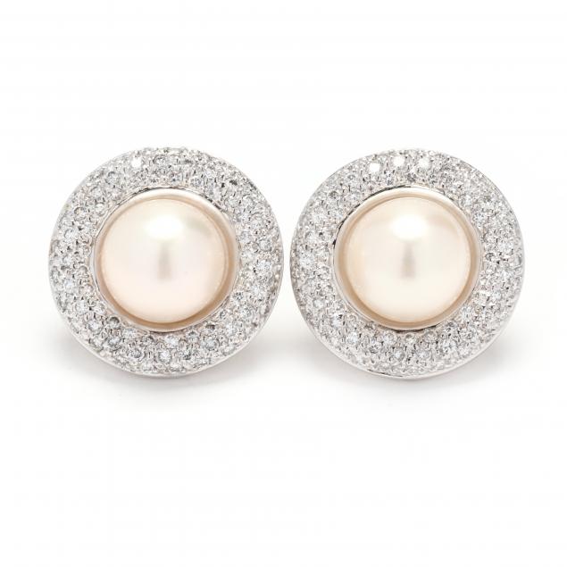 PEARL EARRINGS WITH WHITE GOLD 34714b