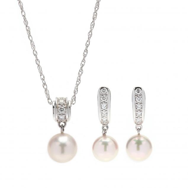 WHITE GOLD PEARL AND DIAMOND 34714c