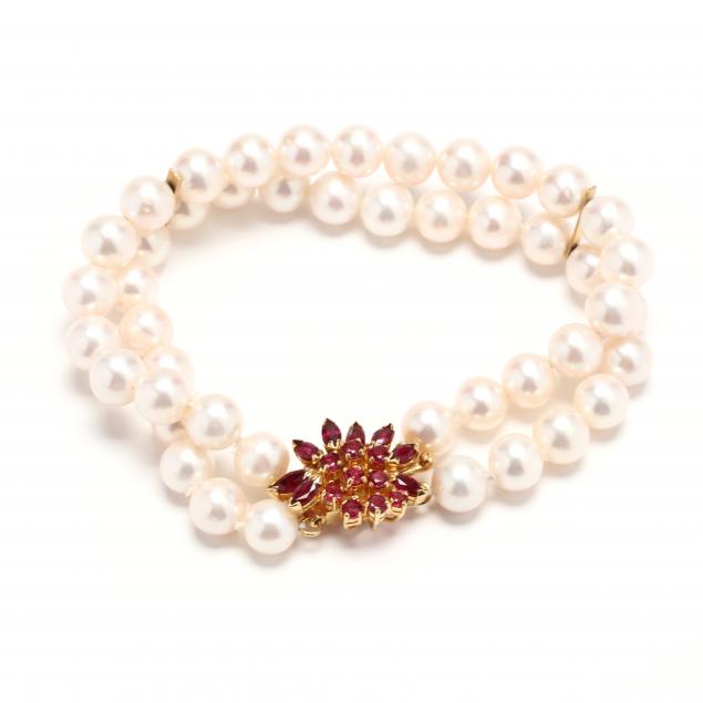 DOUBLE STRAND PEARL BRACELET WITH 347151