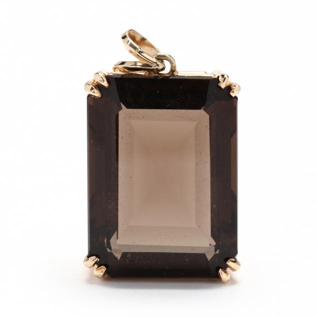 GOLD AND SMOKY QUARTZ PENDANT The 34716a