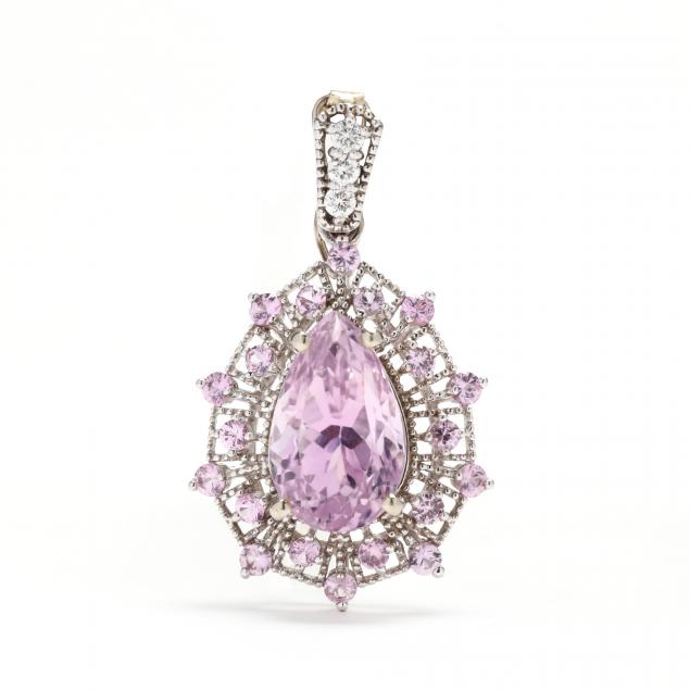 WHITE GOLD KUNZITE PINK SAPPHIRE  347173