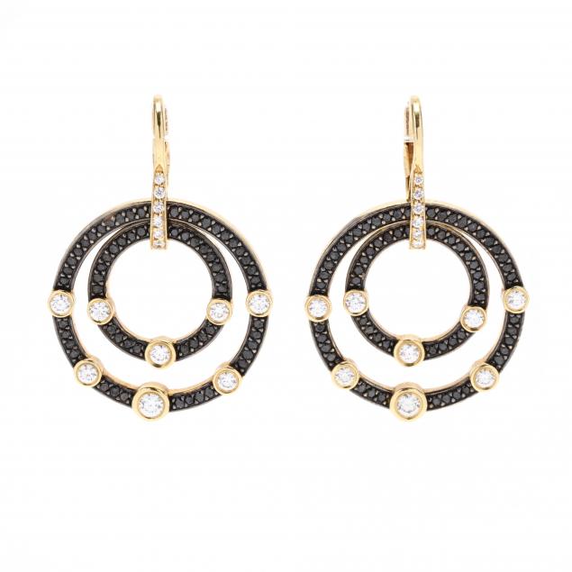 GOLD AND GEM SET CIRCLE EARRINGS 34716f