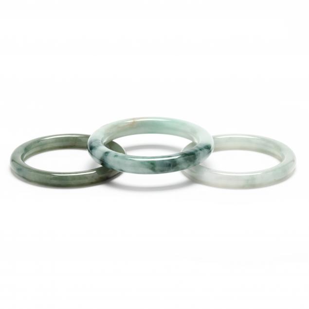 THREE JADE BANGLES To include  34717d