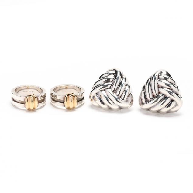 STERLING SILVER EARRINGS AND RINGS  34718b