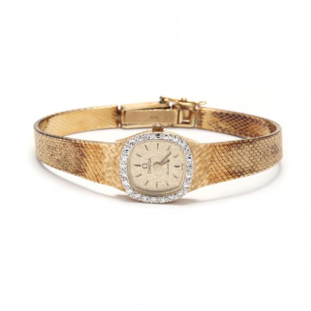 VINTAGE GOLD AND DIAMOND WATCH  34718e