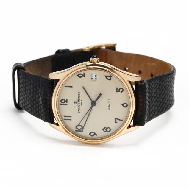 GENTS GOLD DRESS WATCH, BAUME & MERCIER