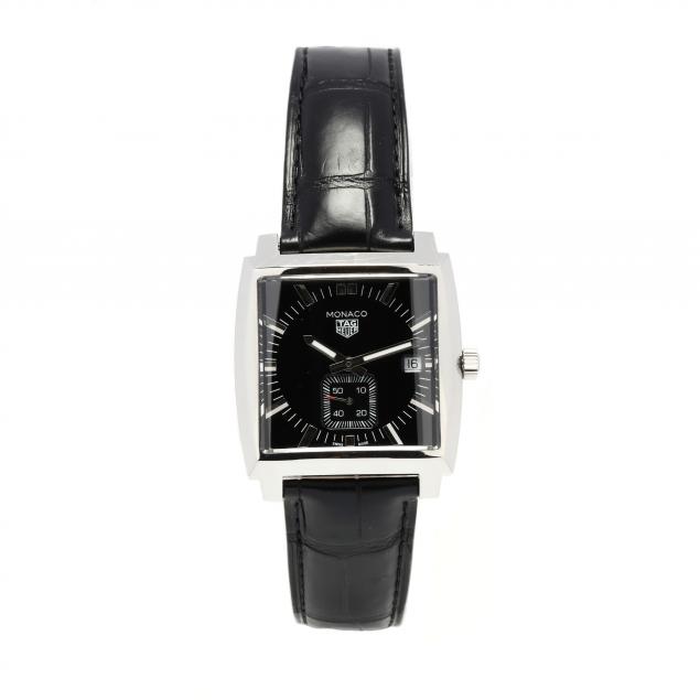 GENT'S STAINLESS STEEL MONACO WATCH,