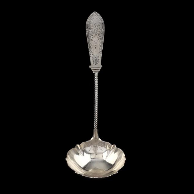 AMERICAN COIN SILVER SOUP LADLE  3471f7