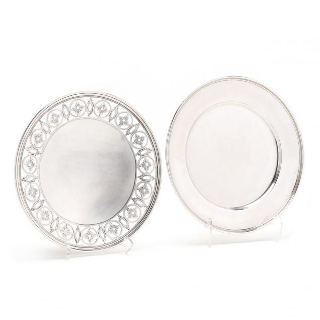 TWO STERLING SILVER CAKE PLATES 347211