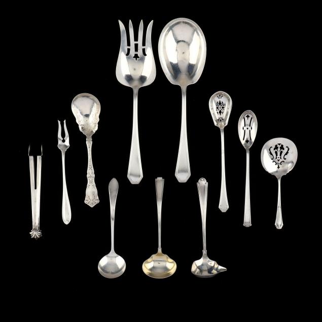 ELEVEN AMERICAN STERLING SILVER FLATWARE