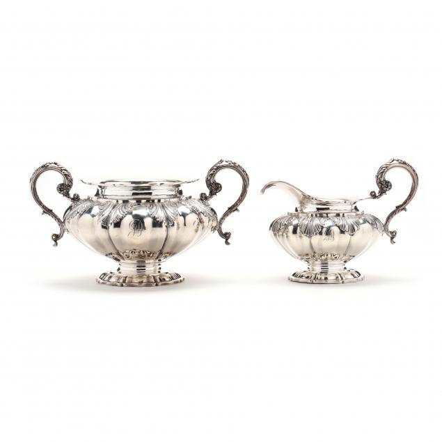 GEORGE IV SILVER SUGAR AND CREAMER