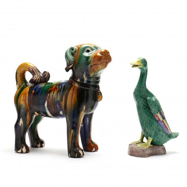 TWO CHINESE STYLE PORCELAIN ANIMALS 34728a